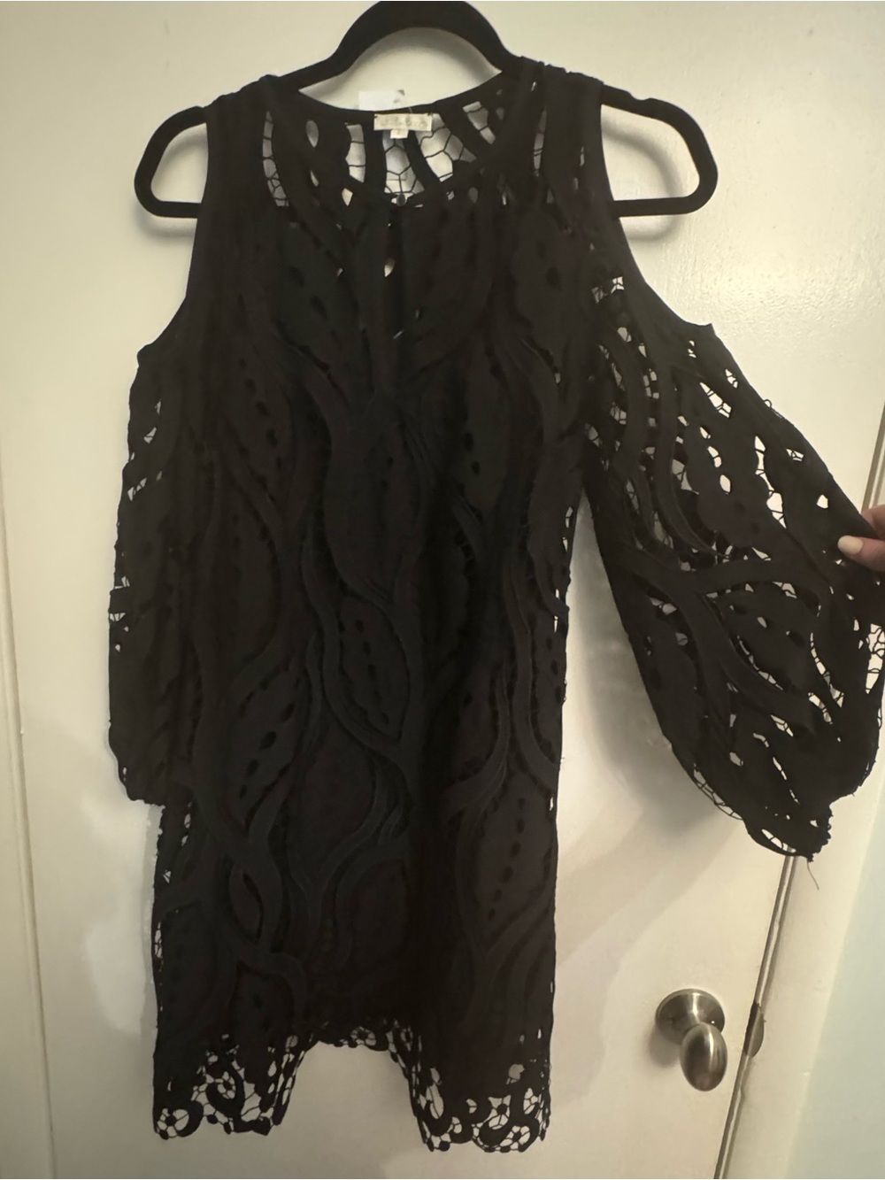Shoshanna Black Long-Sleeve Cutout Dress